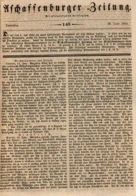 Aschaffenburger Zeitung Donnerstag 20. Juni 1844