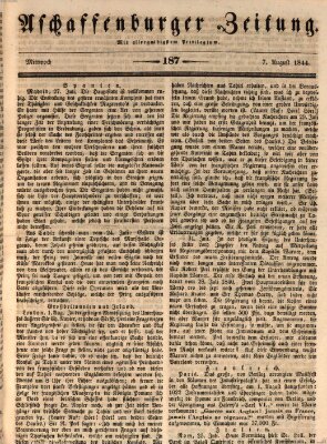Aschaffenburger Zeitung Mittwoch 7. August 1844