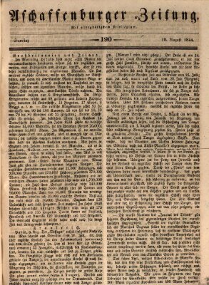 Aschaffenburger Zeitung Samstag 10. August 1844