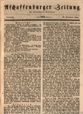 Aschaffenburger Zeitung Donnerstag 19. September 1844
