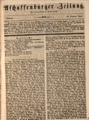 Aschaffenburger Zeitung Mittwoch 18. Dezember 1844