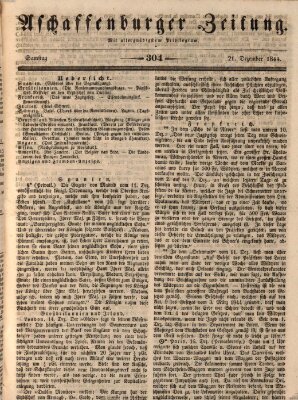 Aschaffenburger Zeitung Samstag 21. Dezember 1844
