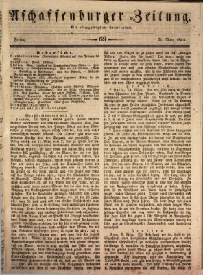 Aschaffenburger Zeitung Freitag 21. März 1845