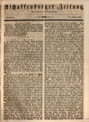 Aschaffenburger Zeitung Donnerstag 21. August 1845