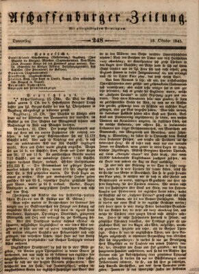 Aschaffenburger Zeitung Donnerstag 16. Oktober 1845