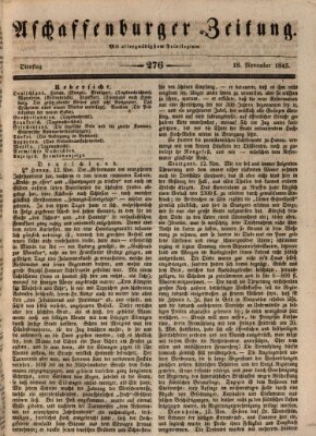 Aschaffenburger Zeitung Dienstag 18. November 1845