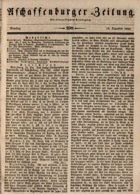Aschaffenburger Zeitung Samstag 13. Dezember 1845