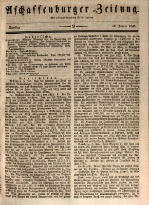 Aschaffenburger Zeitung Samstag 10. Januar 1846