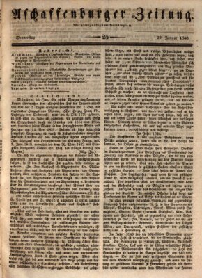Aschaffenburger Zeitung Donnerstag 29. Januar 1846