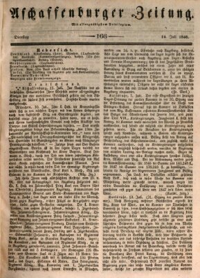 Aschaffenburger Zeitung Dienstag 14. Juli 1846