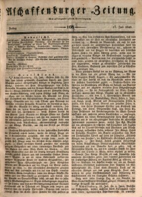 Aschaffenburger Zeitung Freitag 17. Juli 1846