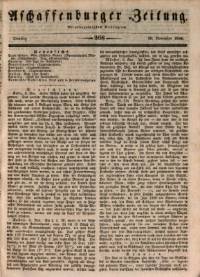 Aschaffenburger Zeitung Dienstag 10. November 1846