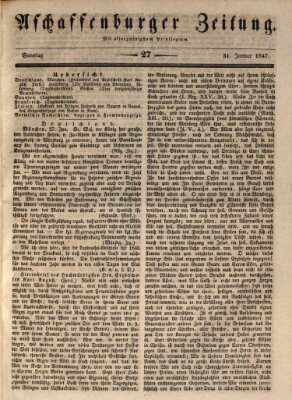 Aschaffenburger Zeitung Sonntag 31. Januar 1847
