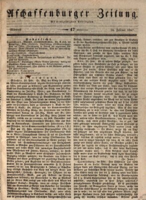 Aschaffenburger Zeitung Mittwoch 24. Februar 1847