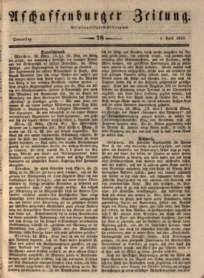 Aschaffenburger Zeitung Donnerstag 1. April 1847
