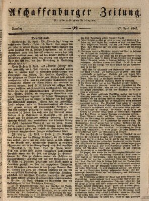 Aschaffenburger Zeitung Samstag 17. April 1847