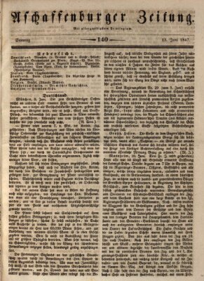 Aschaffenburger Zeitung Sonntag 13. Juni 1847
