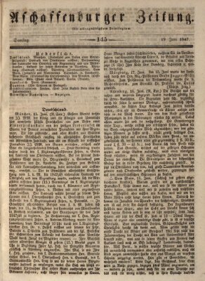 Aschaffenburger Zeitung Samstag 19. Juni 1847