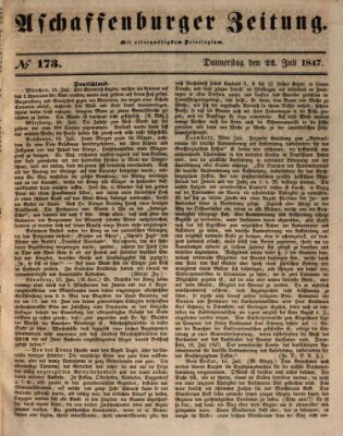 Aschaffenburger Zeitung Donnerstag 22. Juli 1847