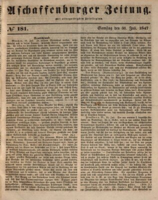 Aschaffenburger Zeitung Samstag 31. Juli 1847