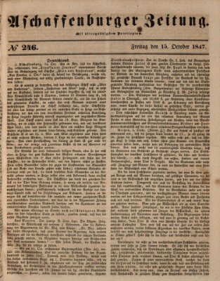Aschaffenburger Zeitung Freitag 15. Oktober 1847