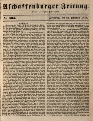 Aschaffenburger Zeitung Donnerstag 23. Dezember 1847