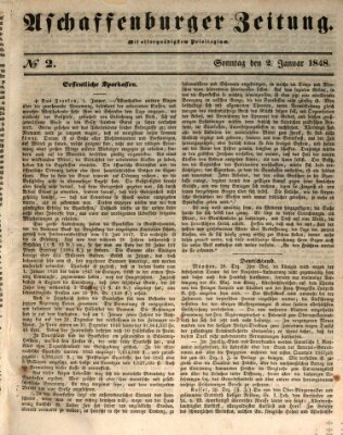 Aschaffenburger Zeitung Sonntag 2. Januar 1848