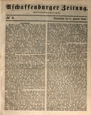 Aschaffenburger Zeitung Donnerstag 6. Januar 1848