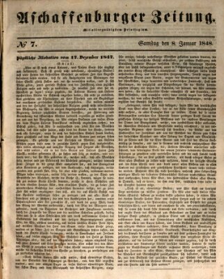 Aschaffenburger Zeitung Samstag 8. Januar 1848