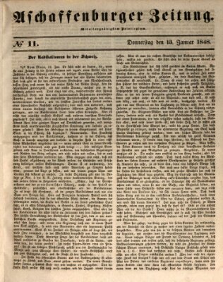 Aschaffenburger Zeitung Donnerstag 13. Januar 1848