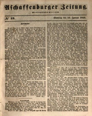 Aschaffenburger Zeitung Samstag 22. Januar 1848
