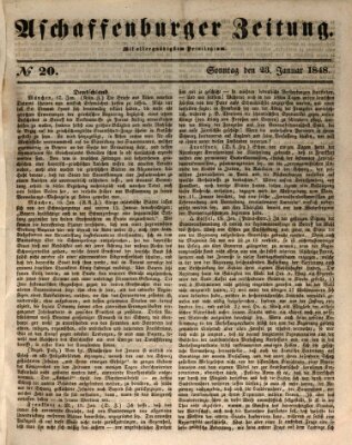 Aschaffenburger Zeitung Sonntag 23. Januar 1848
