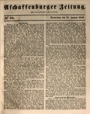 Aschaffenburger Zeitung Donnerstag 27. Januar 1848