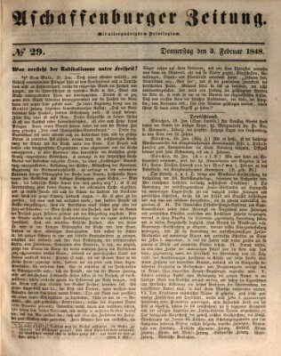 Aschaffenburger Zeitung Donnerstag 3. Februar 1848