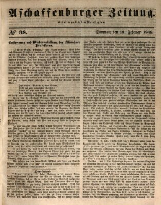 Aschaffenburger Zeitung Sonntag 13. Februar 1848