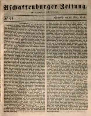 Aschaffenburger Zeitung Mittwoch 15. März 1848