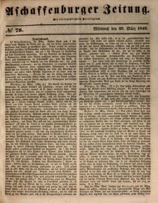 Aschaffenburger Zeitung Mittwoch 29. März 1848