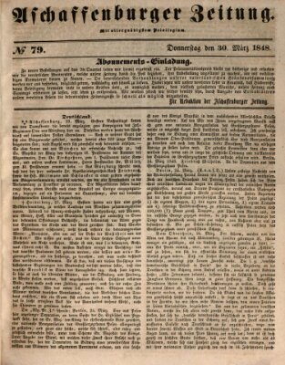 Aschaffenburger Zeitung Donnerstag 30. März 1848