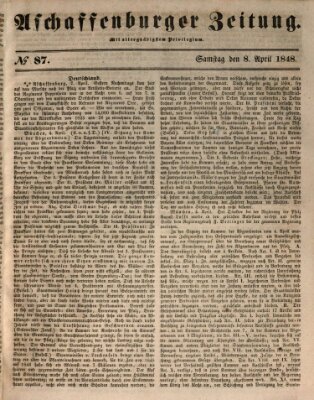 Aschaffenburger Zeitung Samstag 8. April 1848