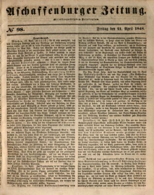 Aschaffenburger Zeitung Freitag 21. April 1848