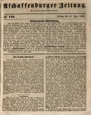 Aschaffenburger Zeitung Freitag 16. Juni 1848