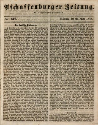 Aschaffenburger Zeitung Samstag 24. Juni 1848