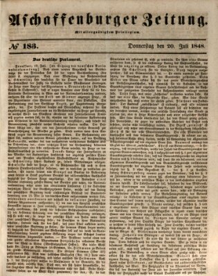 Aschaffenburger Zeitung Donnerstag 20. Juli 1848