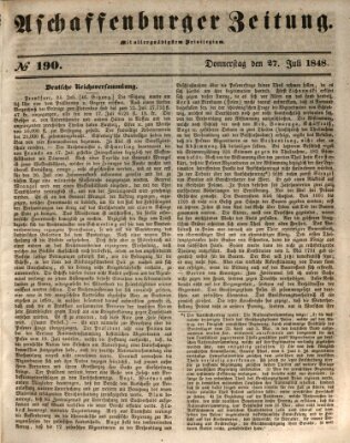 Aschaffenburger Zeitung Donnerstag 27. Juli 1848