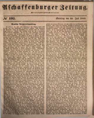 Aschaffenburger Zeitung Samstag 29. Juli 1848
