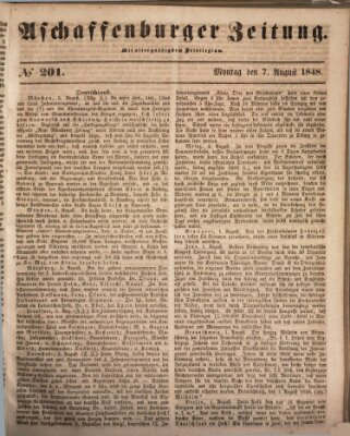 Aschaffenburger Zeitung Montag 7. August 1848