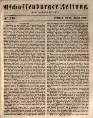 Aschaffenburger Zeitung Mittwoch 16. August 1848