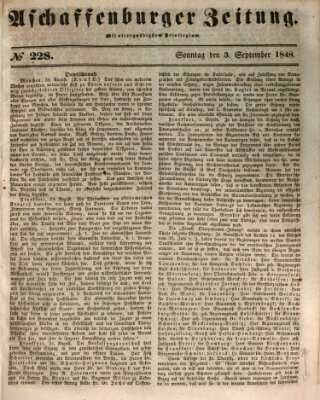 Aschaffenburger Zeitung Sonntag 3. September 1848