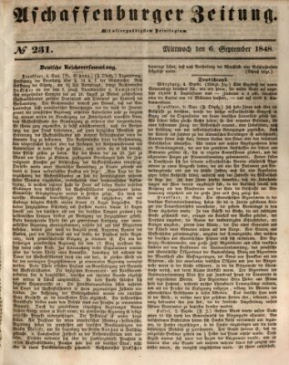 Aschaffenburger Zeitung Mittwoch 6. September 1848