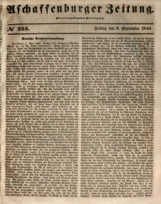 Aschaffenburger Zeitung Freitag 8. September 1848